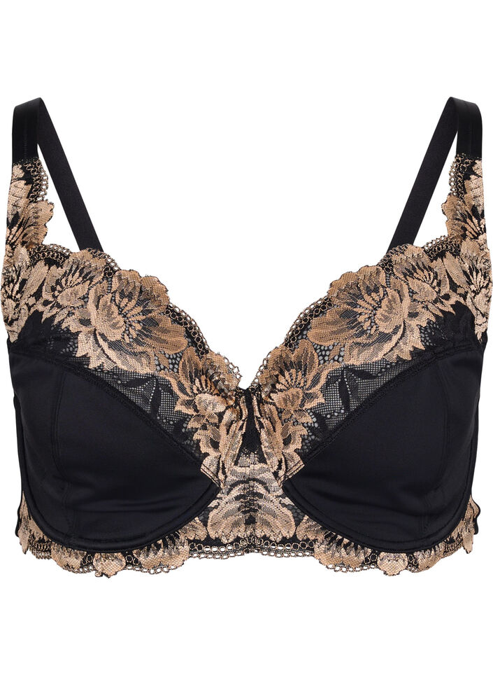 Soutien-gorge à armatures en dentelle, Black, Packshot image number 0