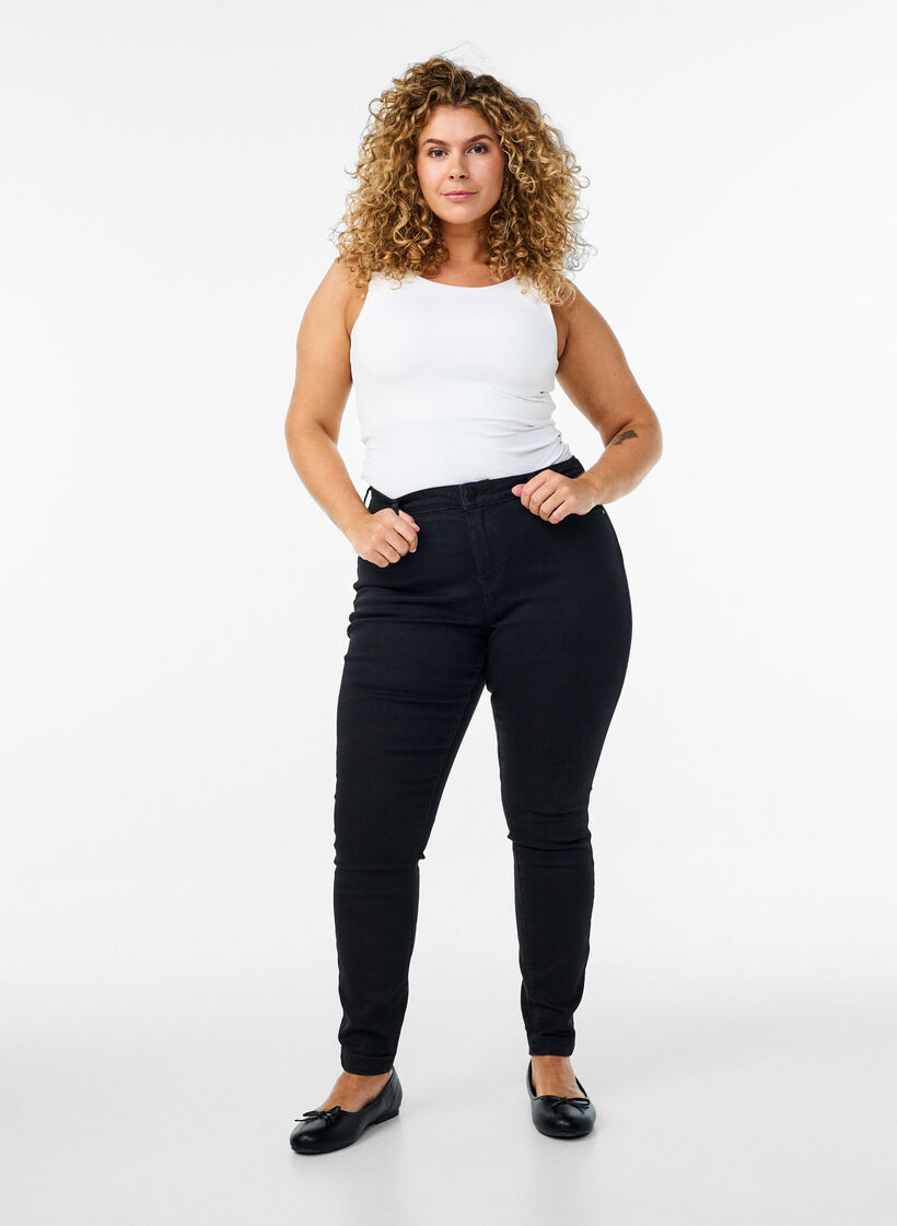 Jeggings en mélange de coton, Noir, Model image number 0
