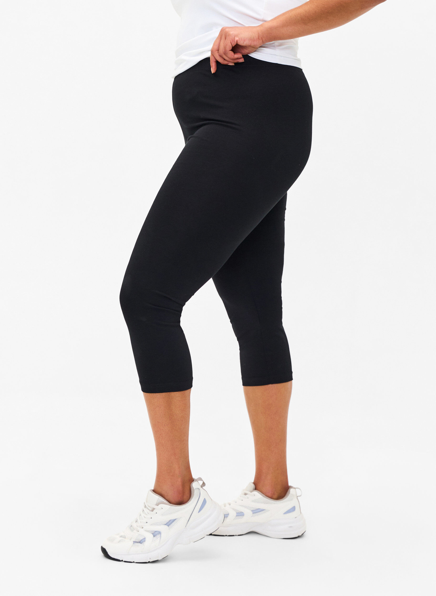 FLASH - 2-pack leggings 3/4 en coton, Noir, Model