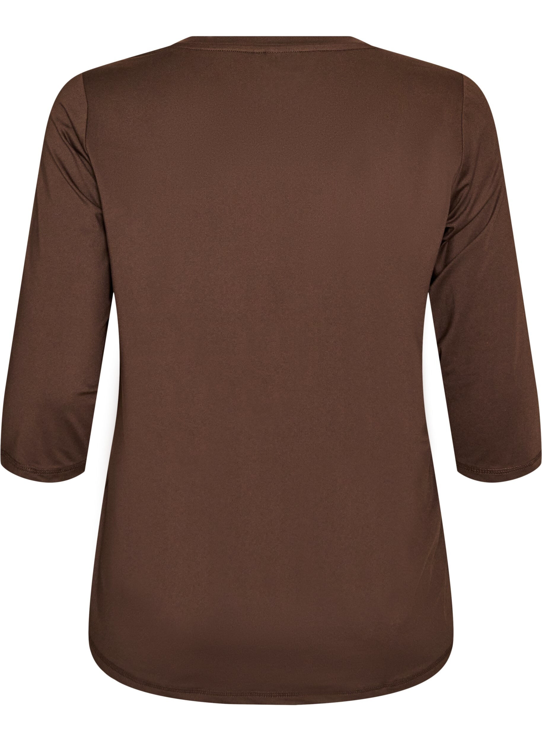 ZizziSports top with 3/4 sleeves, Marron, Packshot image number 1