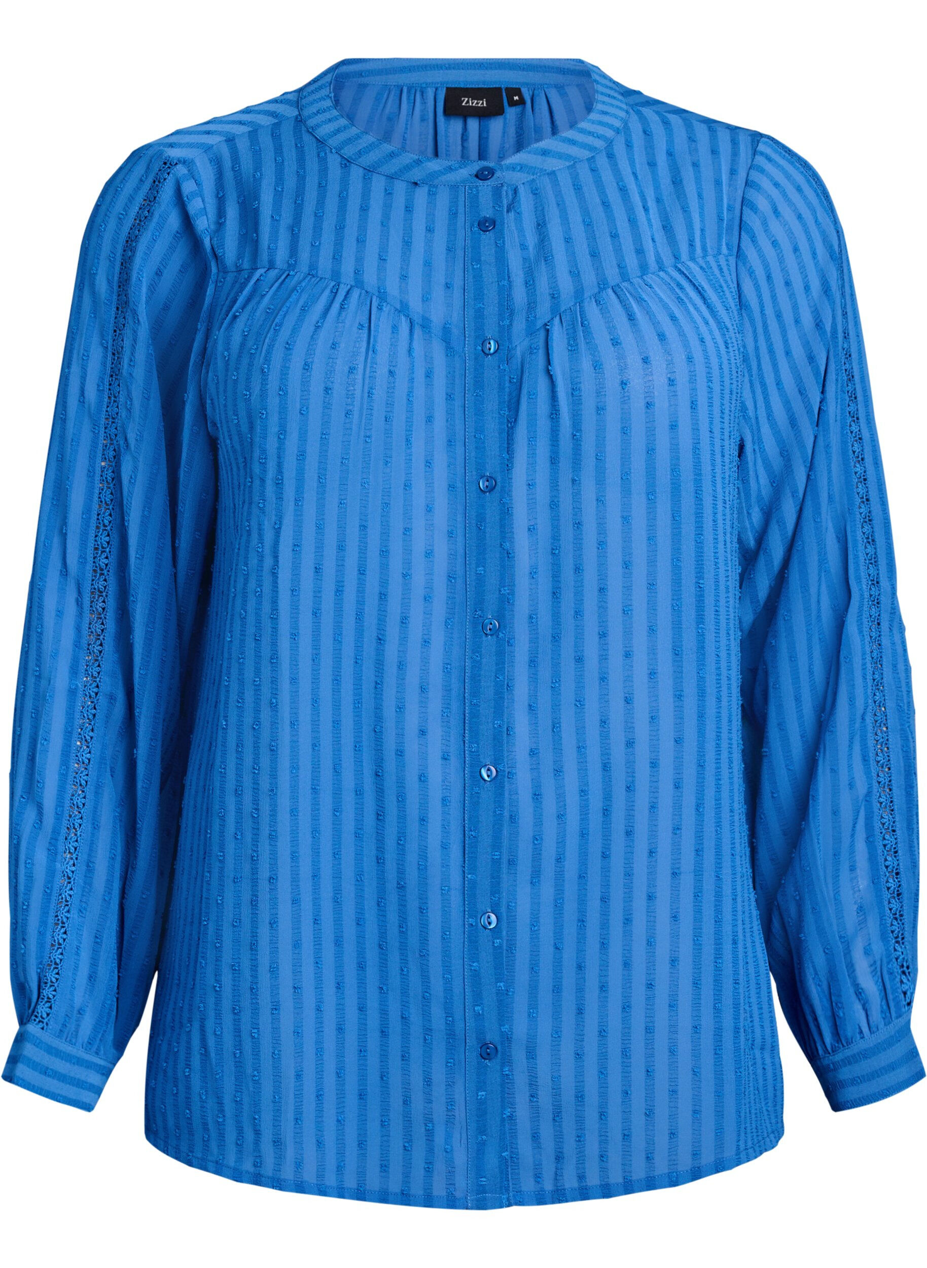 Chemisier &agrave; pois textur&eacute;s et d&eacute;tails brod&eacute;s