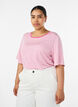 T-shirt en TENCEL&trade; Lyocell &agrave; rayures, Rose, Model image number 0