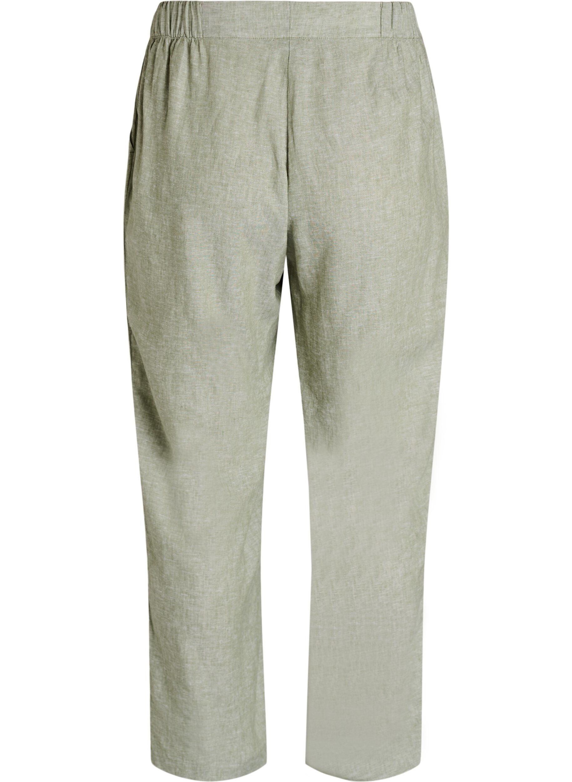 ZizziPantalon ample en lin et viscose, Vert, Packshot image number 1