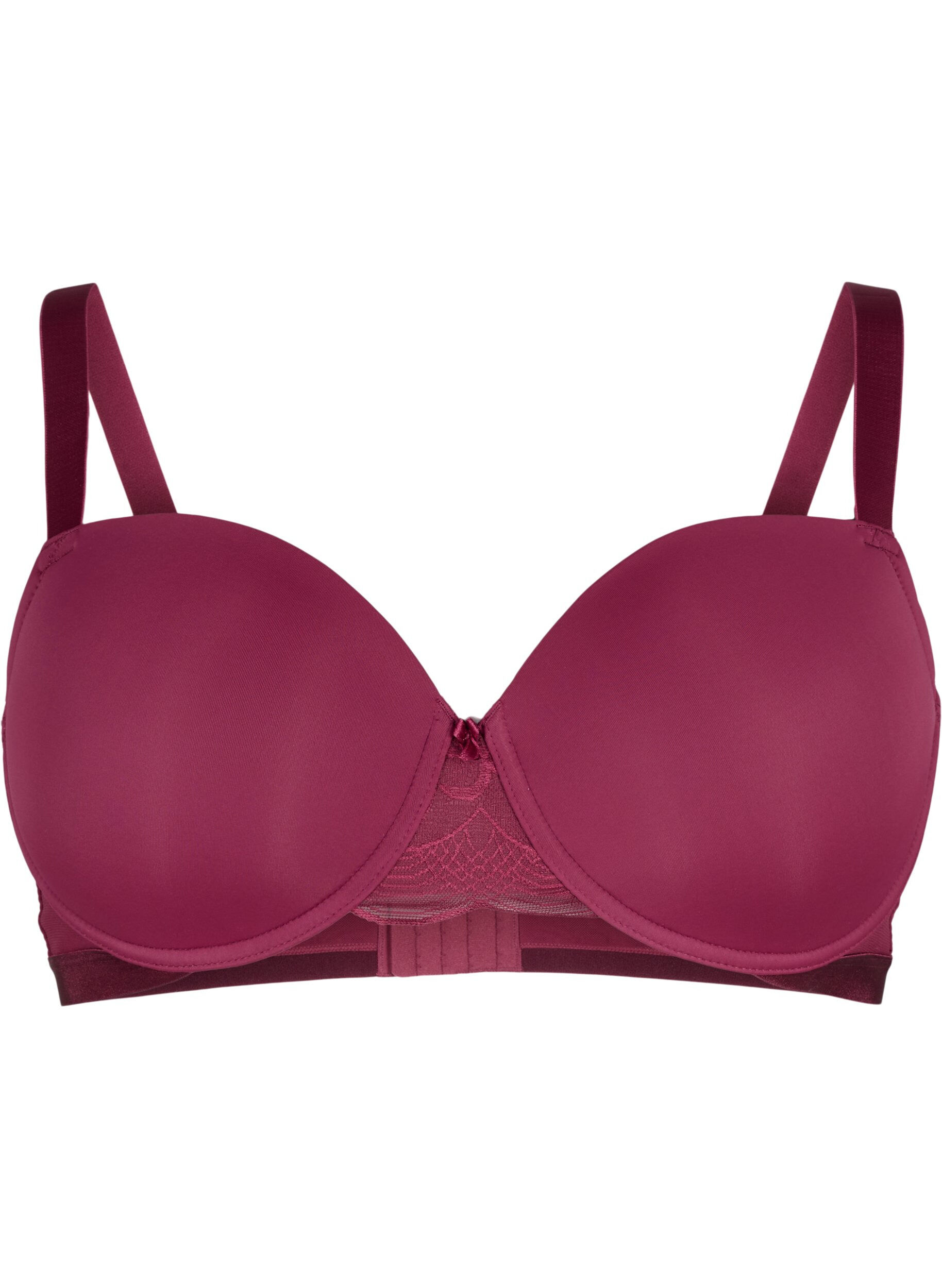 Zizzi Soutien-gorge moul&eacute; en tulle, Rouge, Packshot image number 0