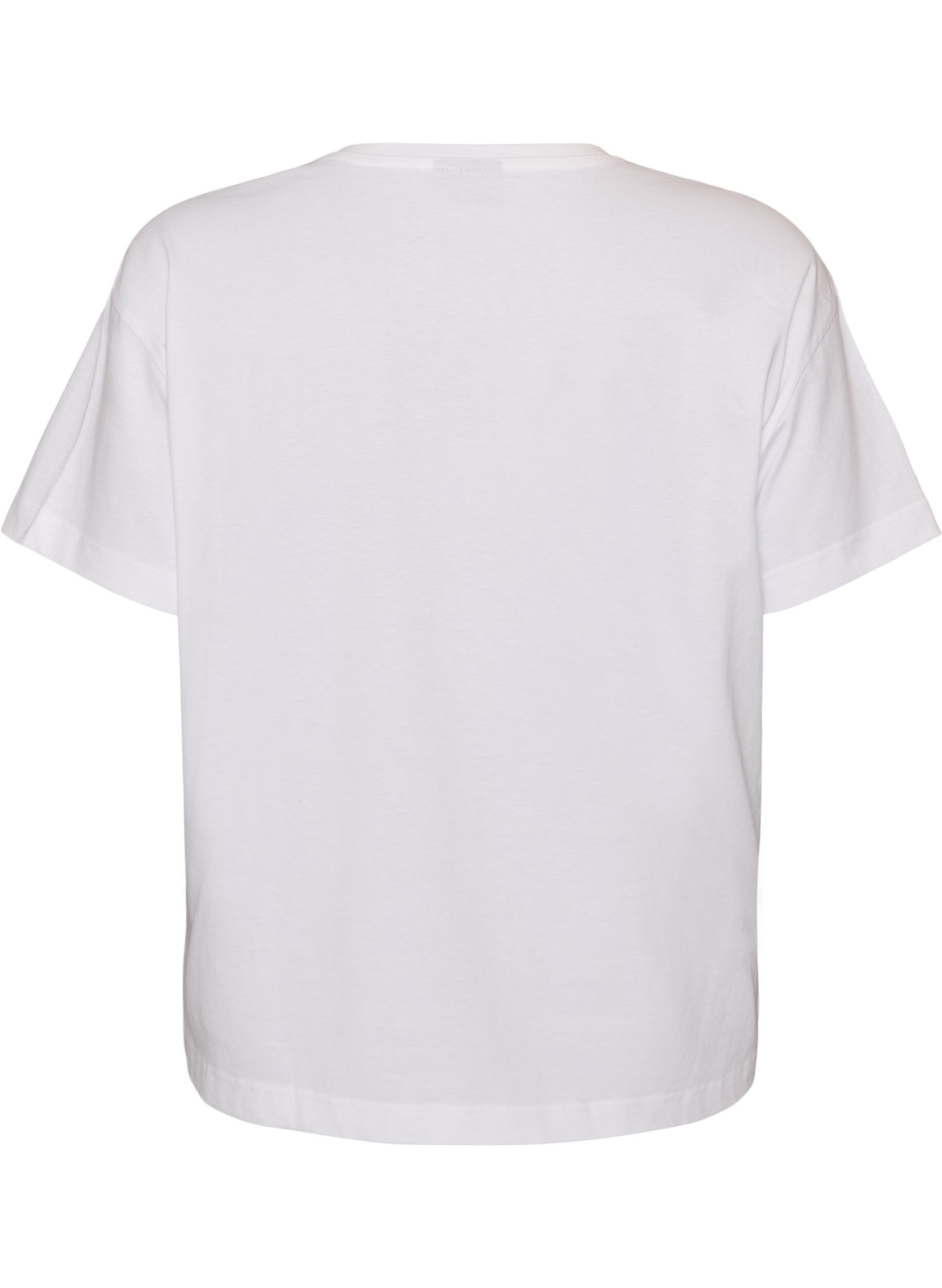 ZizziT-shirt en 100% coton avec manches courtes et imprim&eacute;, Blanc, Packshot image number 1