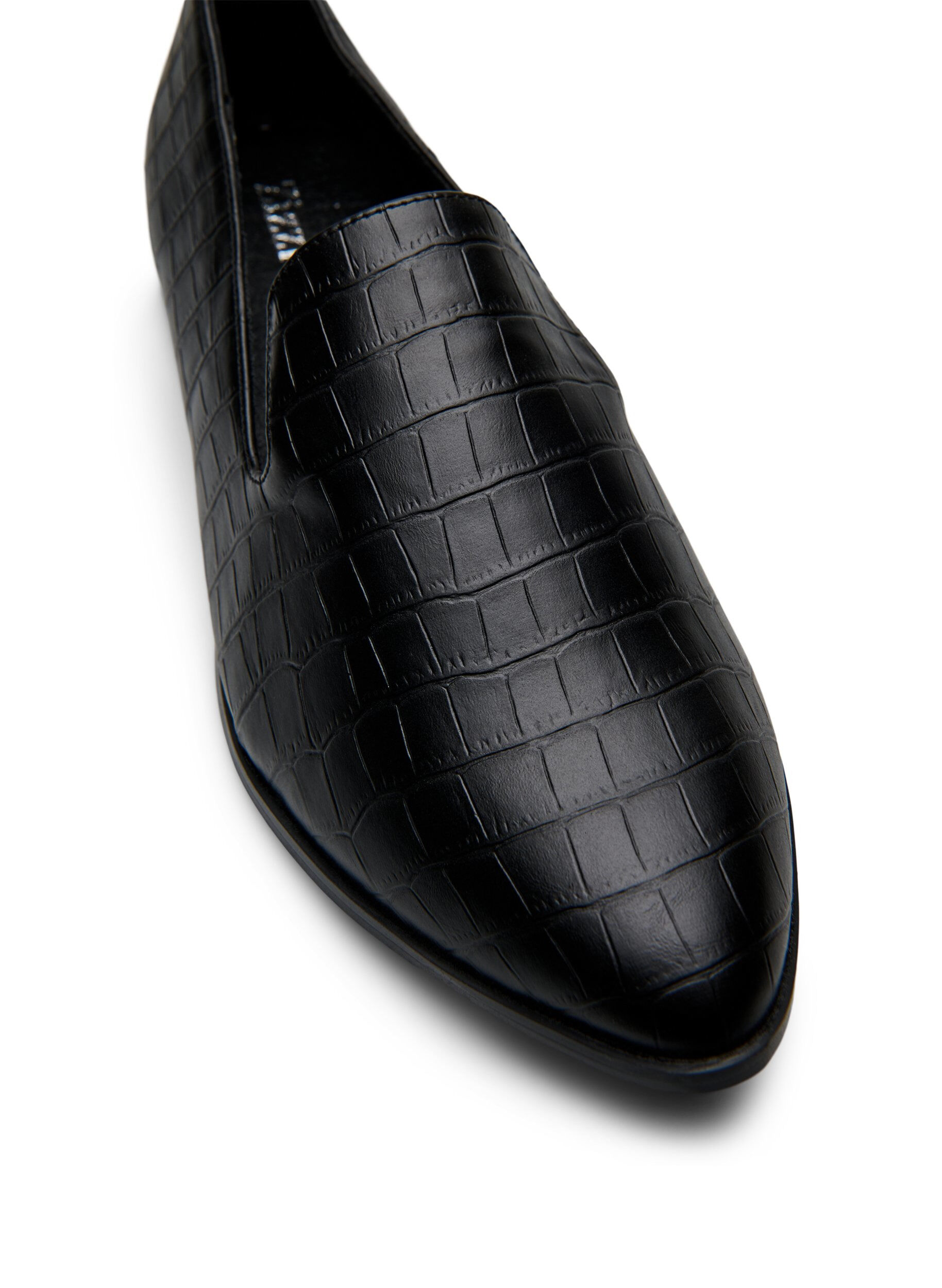 Zizzi Large - Mocassins avec un effet croco, Noir, Packshot image number 3