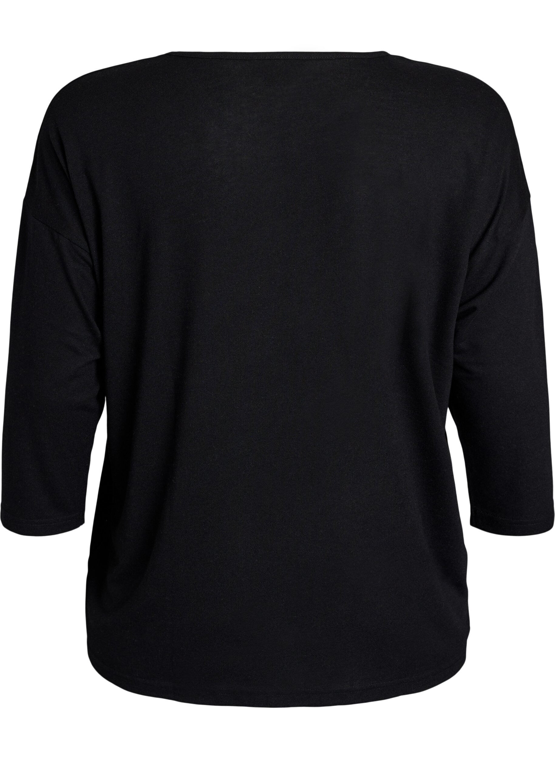 ZizziBlouse en jersey avec manches 3/4, Noir, Packshot image number 1