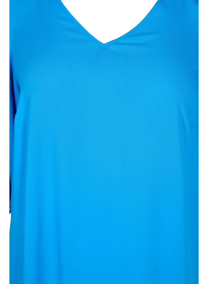 Robe en viscose avec encolure en V, Indigo Bunting, Packshot image number 2