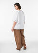 Pantalon large en lin et viscose, Marron, Model image number 1
