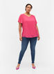 Blouse manches courtes, Magenta, Model image number 2