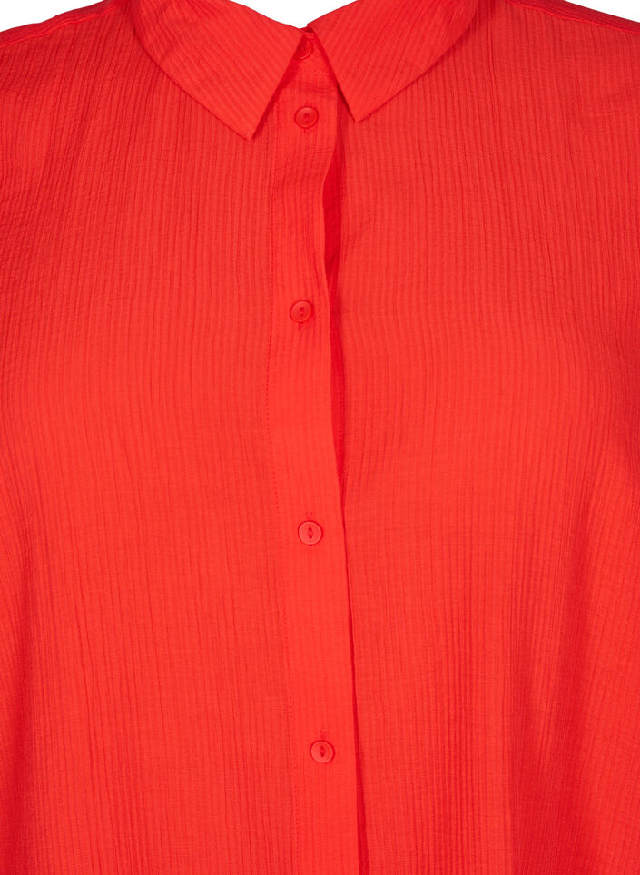 Chemise à texture rayée, Rouge, Packshot image number 2