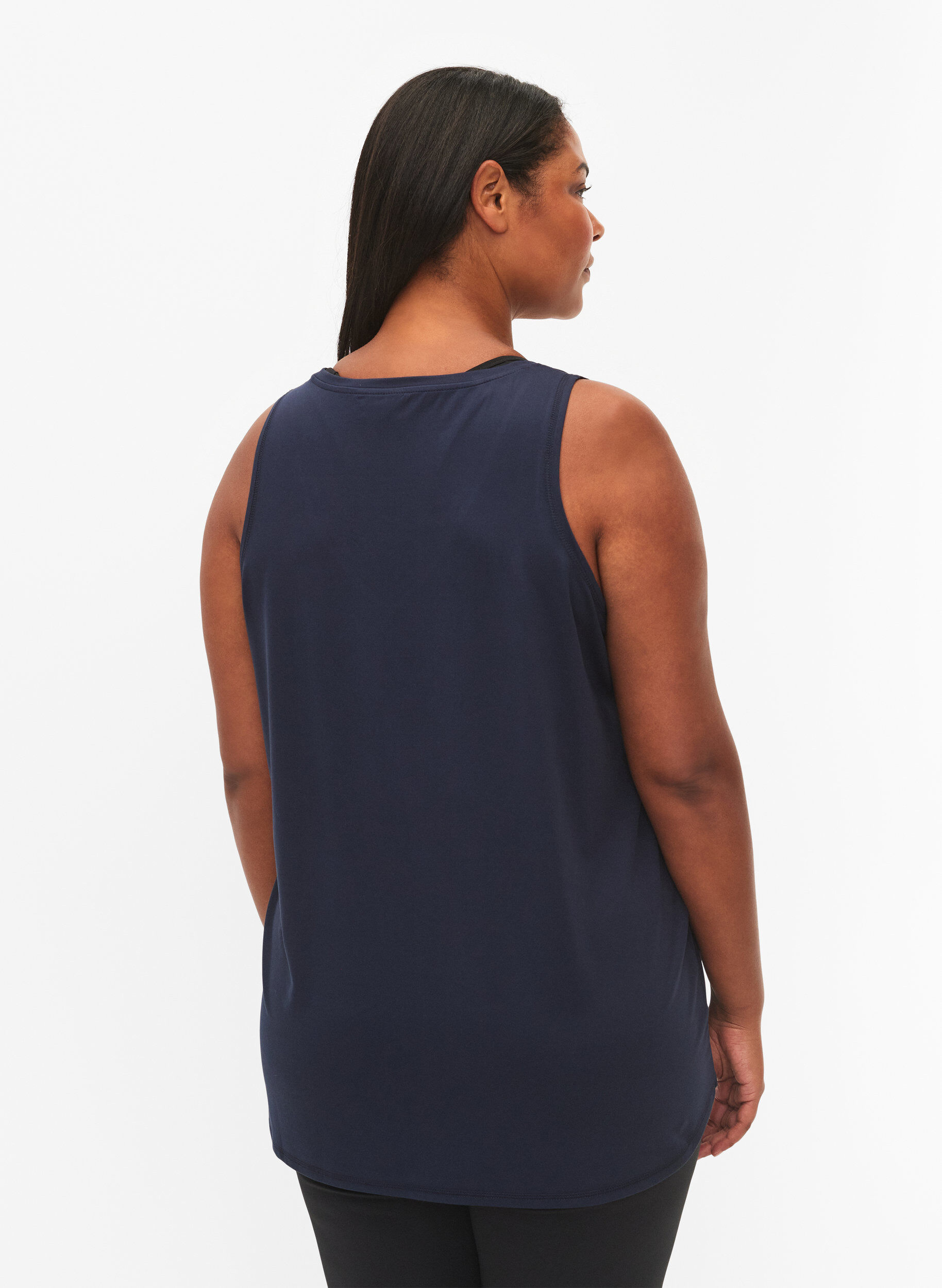 Zizzi Top de sport avec col en V, Bleu, Model image number 2