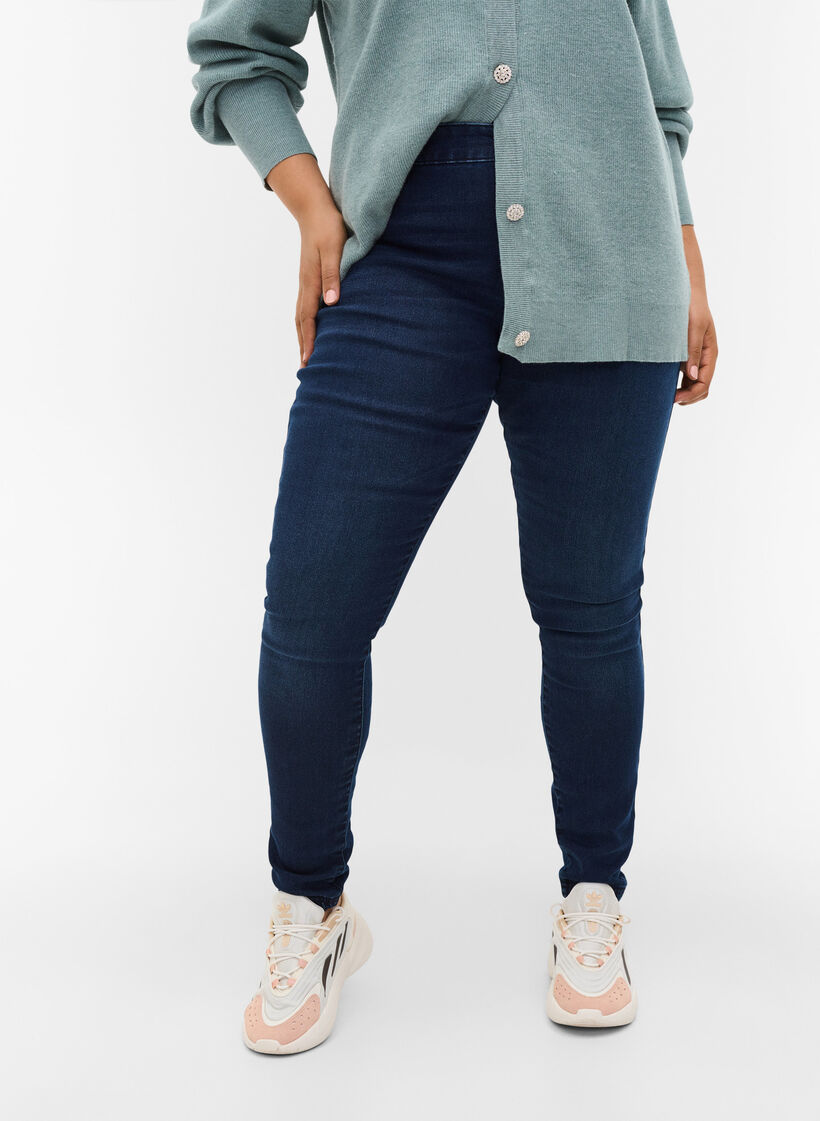 Jegging en coton mélangé, Dark blue denim, Model image number 2