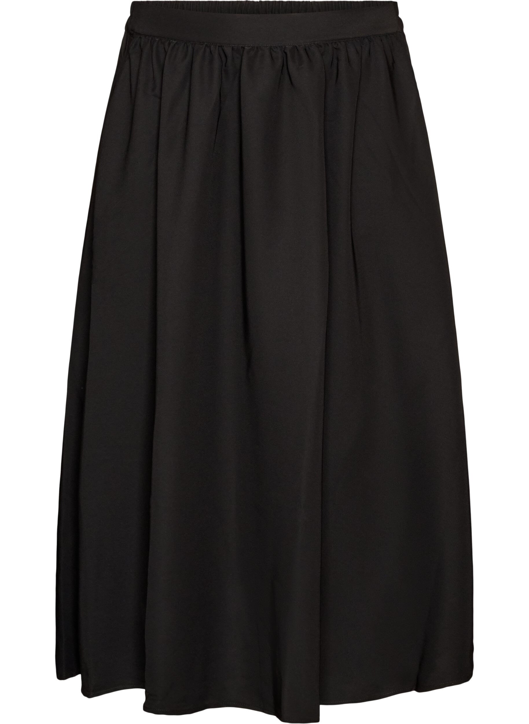 ZizziJupe maxi &eacute;vas&eacute;e avec poches, Noir, Packshot image number 0