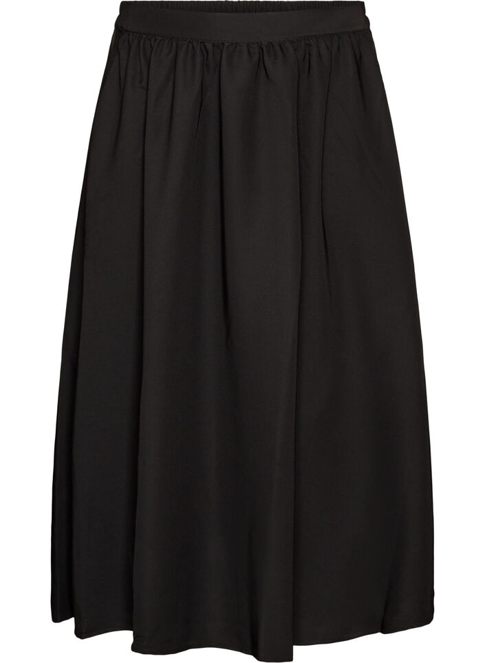 Jupe maxi &eacute;vas&eacute;e avec poches, Noir, Packshot image number 0