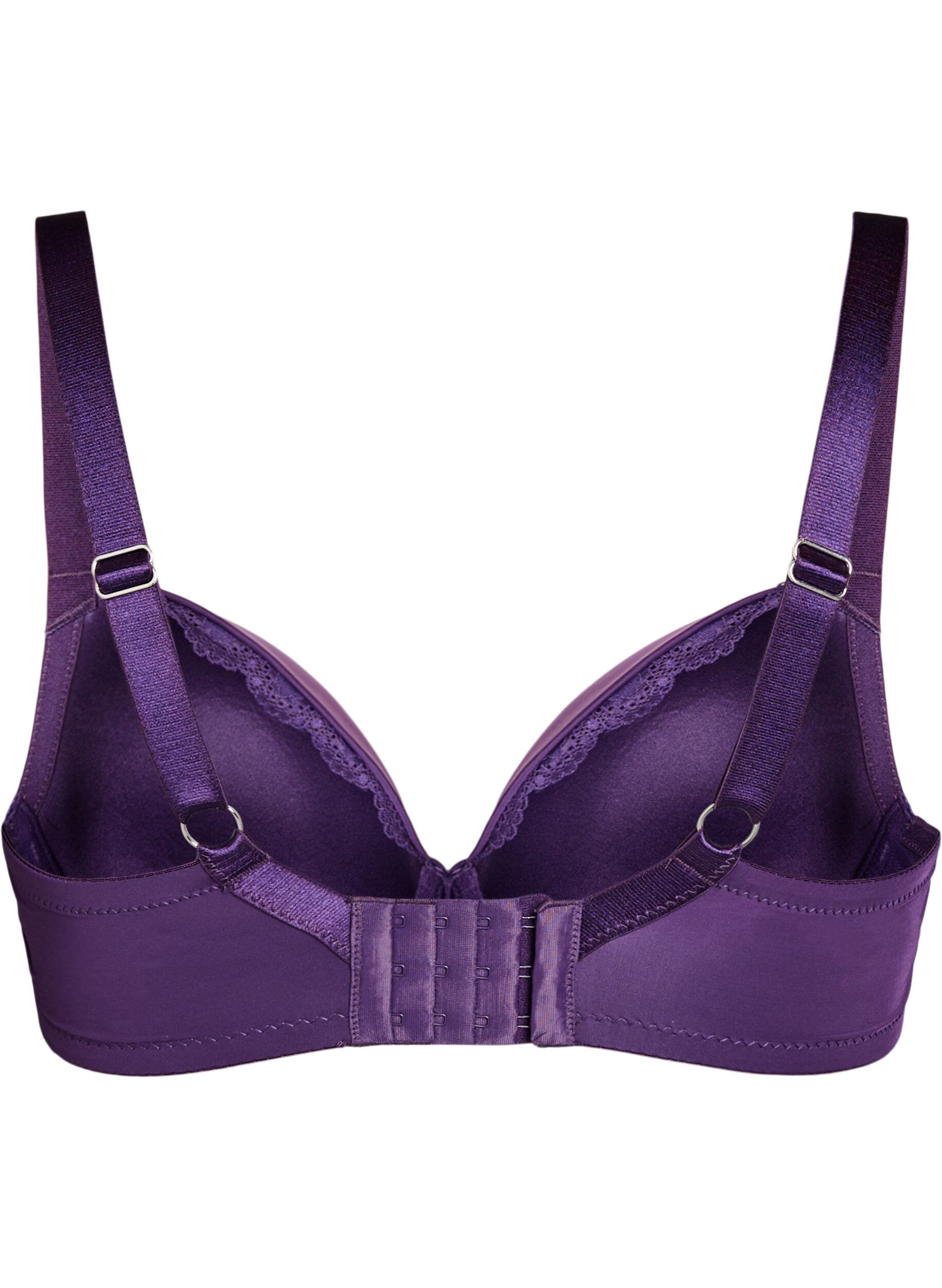 Zizzi Soutien-gorge moul&eacute; avec armatures et d&eacute;tails en dentelle, Violet, Packshot image number 1