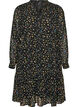 Robe &agrave; imprim&eacute; int&eacute;gral et volant superpos&eacute;, Noir, Packshot image number 0