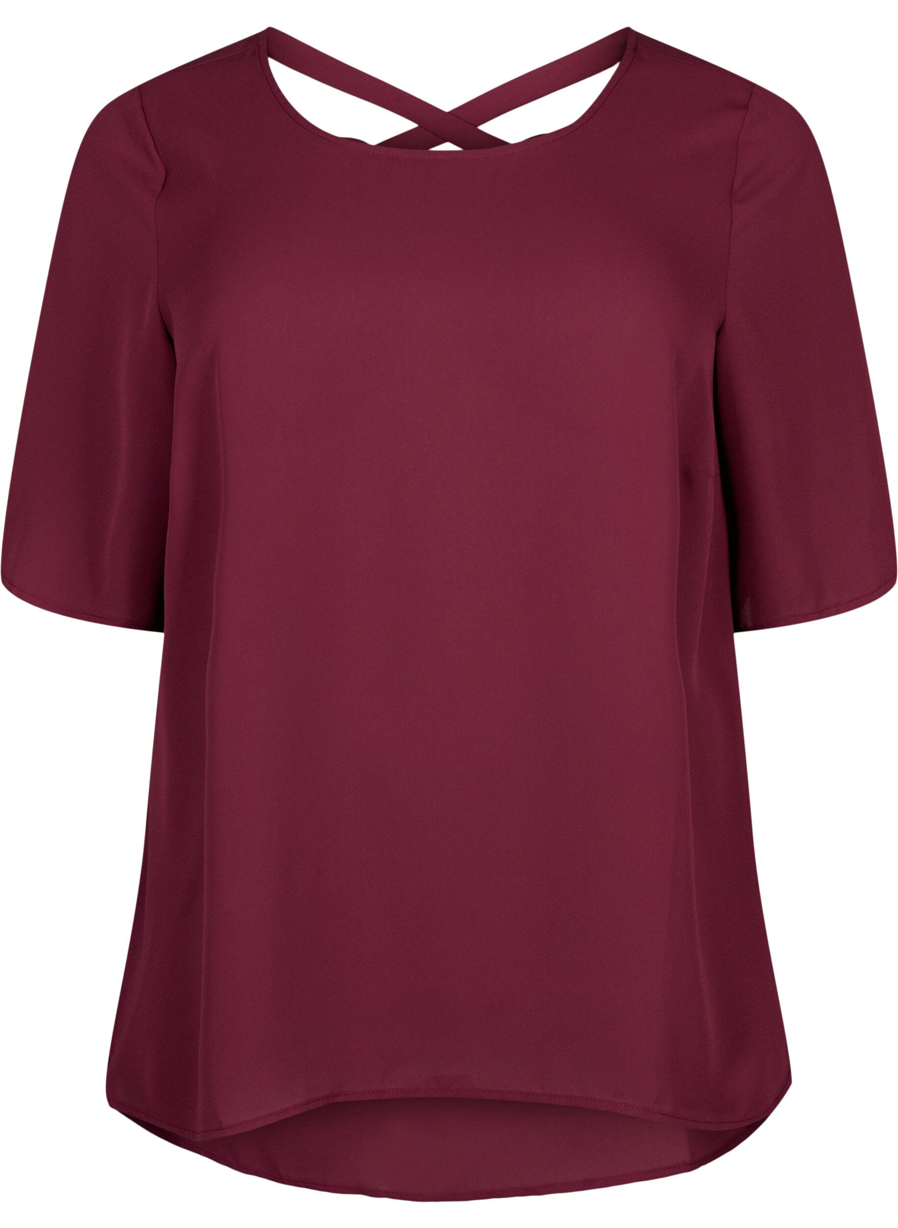 Zizzi Blouse avec d&eacute;tail en croix sur le dos, Port Royal, Packshot image number 0