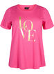 T-shirt en coton avec texte doré, R.Sorbet w.Gold Love, Packshot image number 0