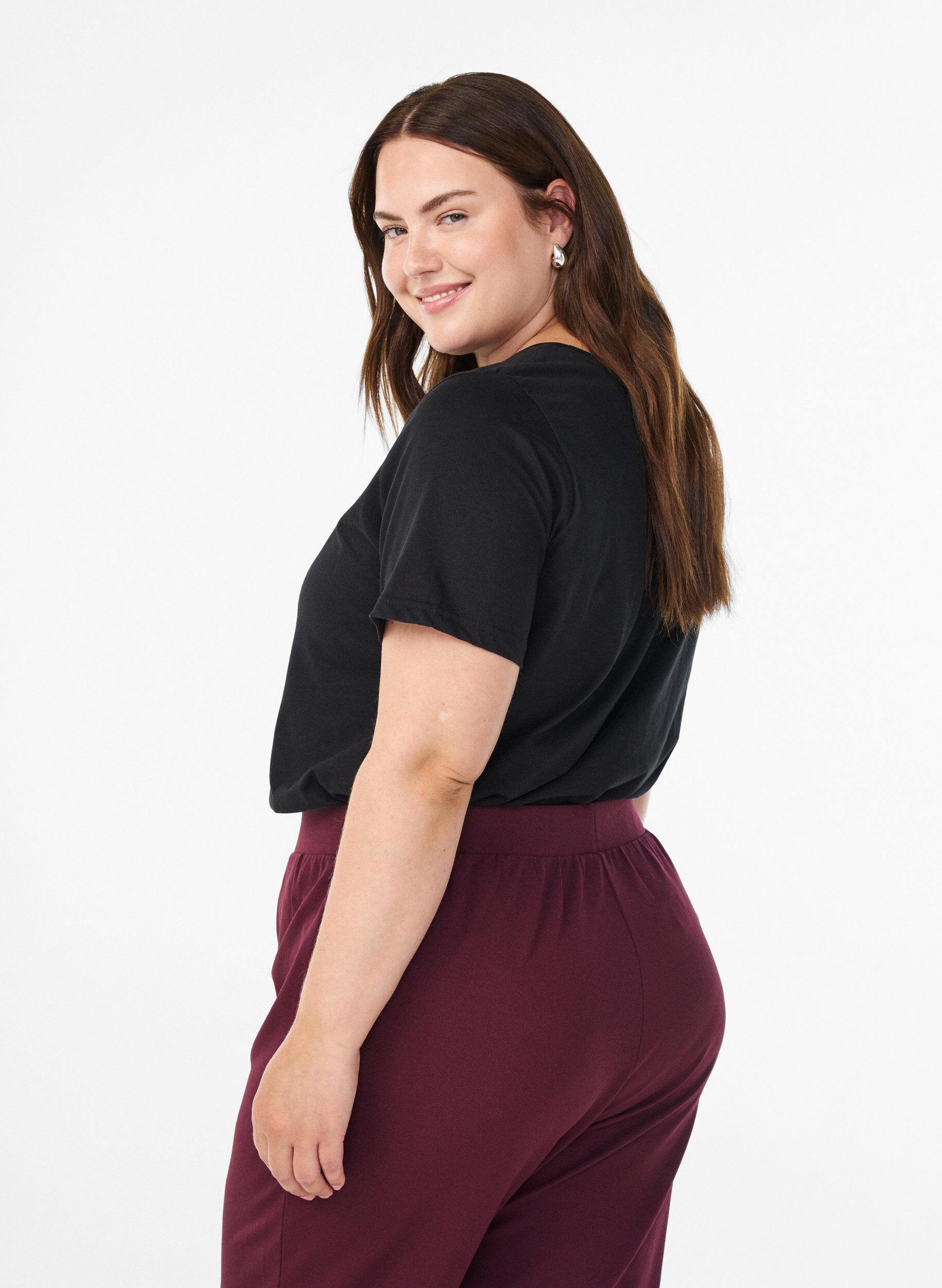 Zizzi T-shirt imprim&eacute;, Noir, Model image number 2