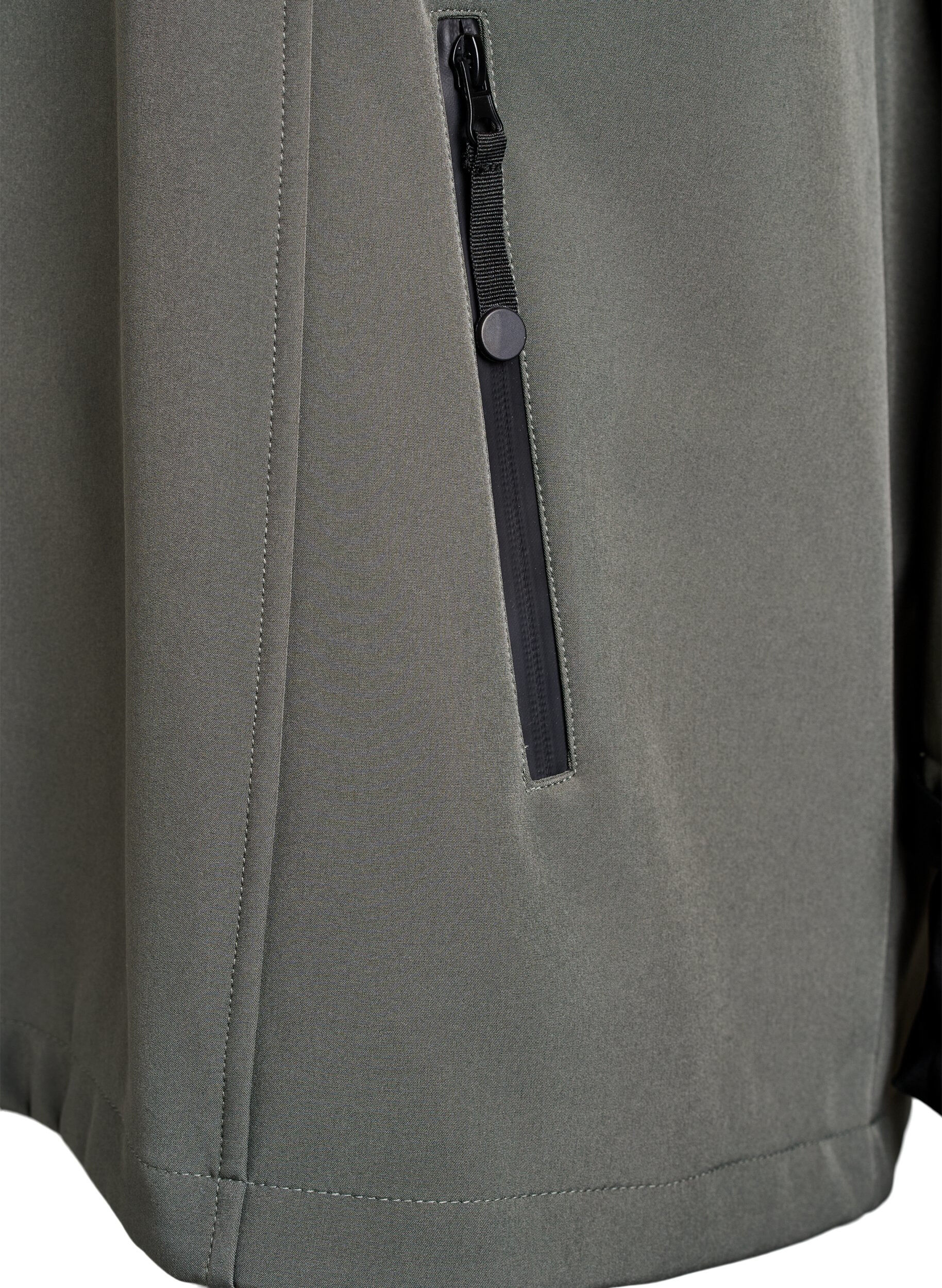 Zizzi Veste courte softshell avec capuche amovible, Gris anthracite, Packshot image number 3