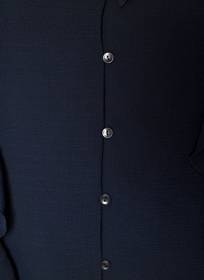 Blouse transparente avec volants et liens &agrave; nouer, Bleu, Packshot image number 2