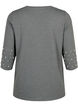 Blouse avec perles et manches 3/4, Dark Grey Melange, Packshot image number 1