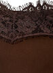 Haut long en satin bord&eacute; de dentelle, Marron, Packshot image number 2