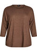 Blouse en jersey avec manches 3/4, Marron, Packshot image number 0