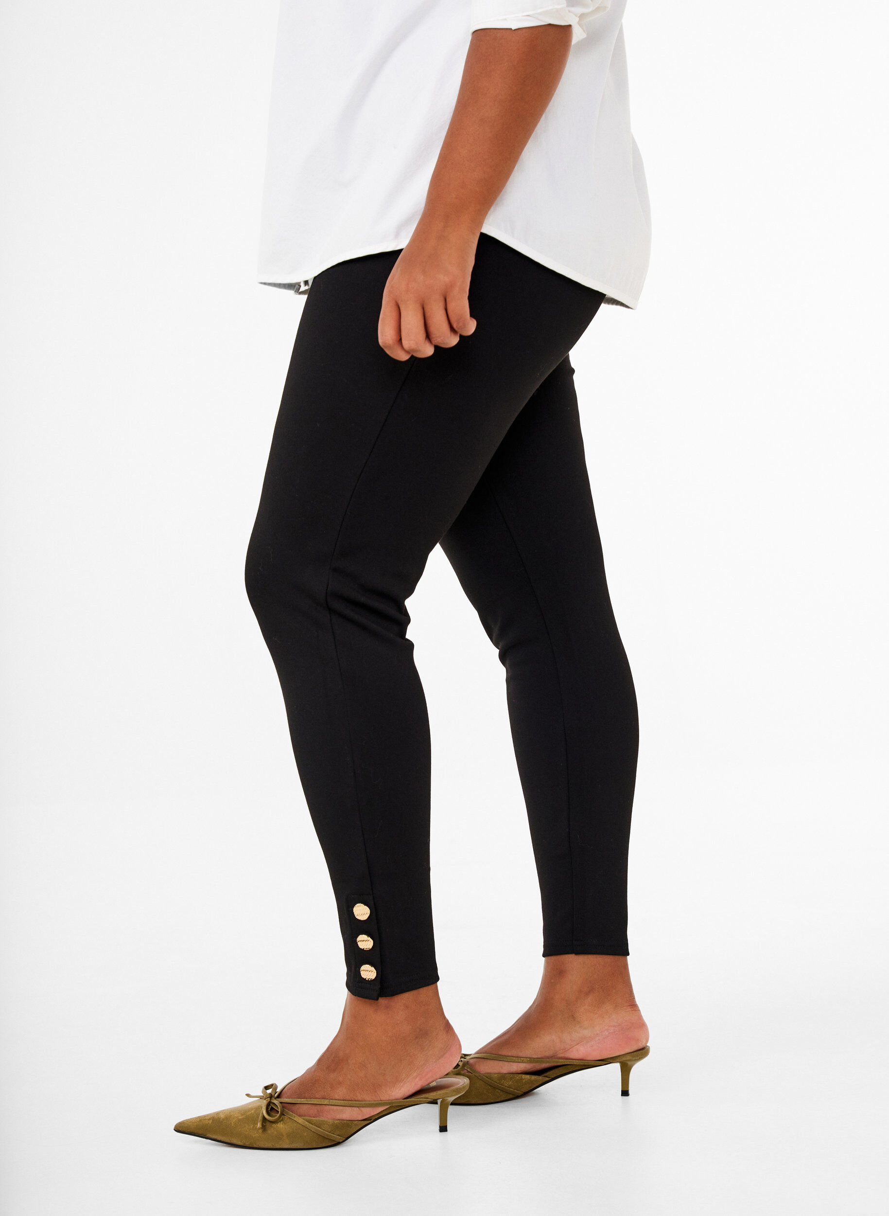 Zizzi Legging en viscose avec fente &agrave; l'avant, Noir, Model image number 2