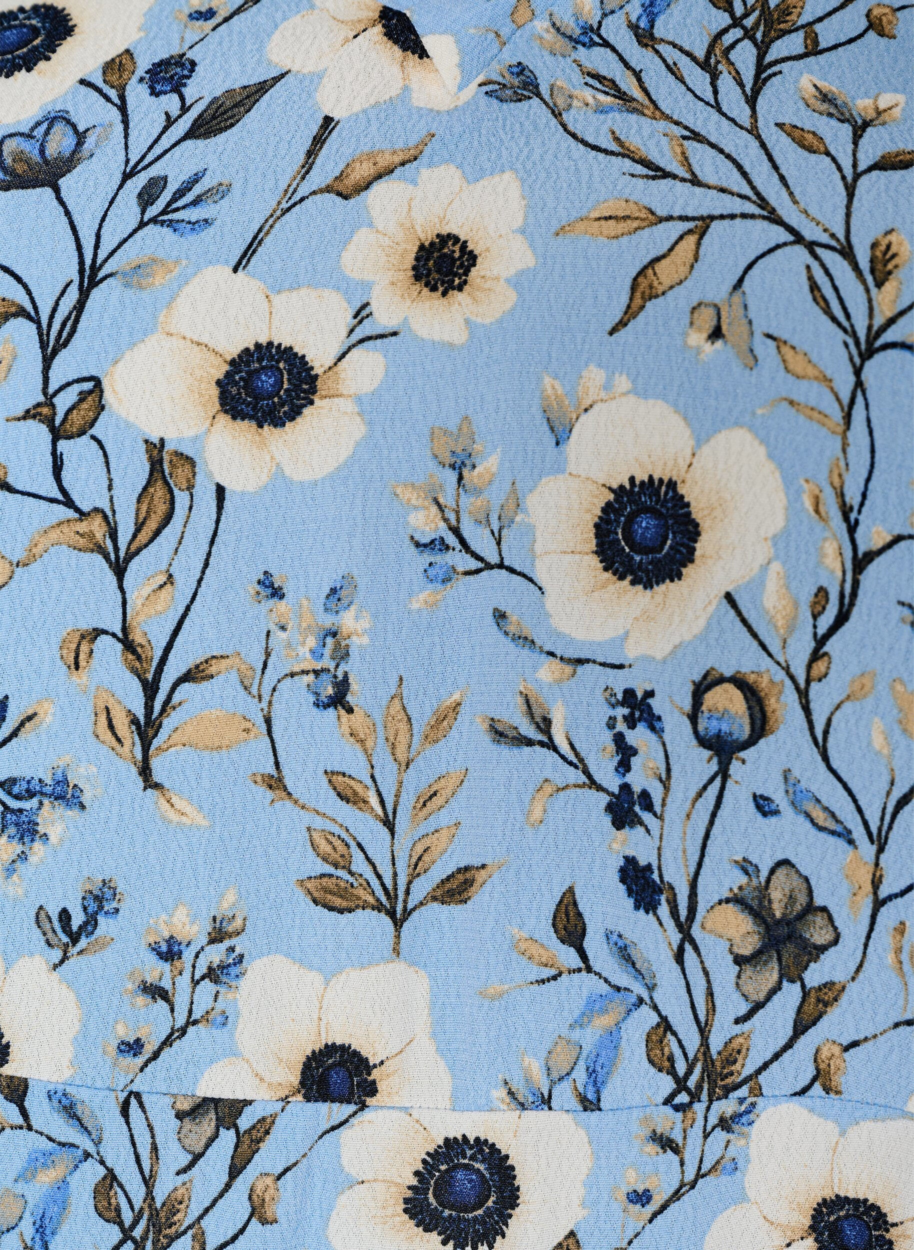 ZizziRobe courte avec imprim&eacute; floral, Bleu, Packshot image number 2