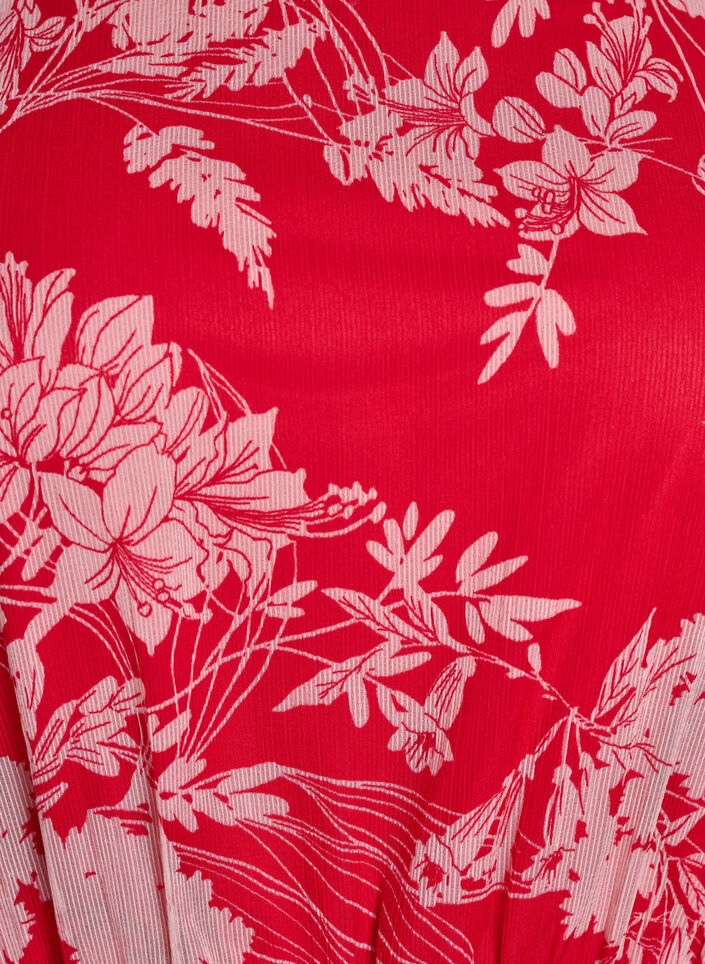 Longue robe en mousseline à imprimé floral, Red Flower AOP, Packshot image number 2
