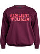 Sweat-shirt avec imprimé texte, Bordeaux, Packshot image number 0