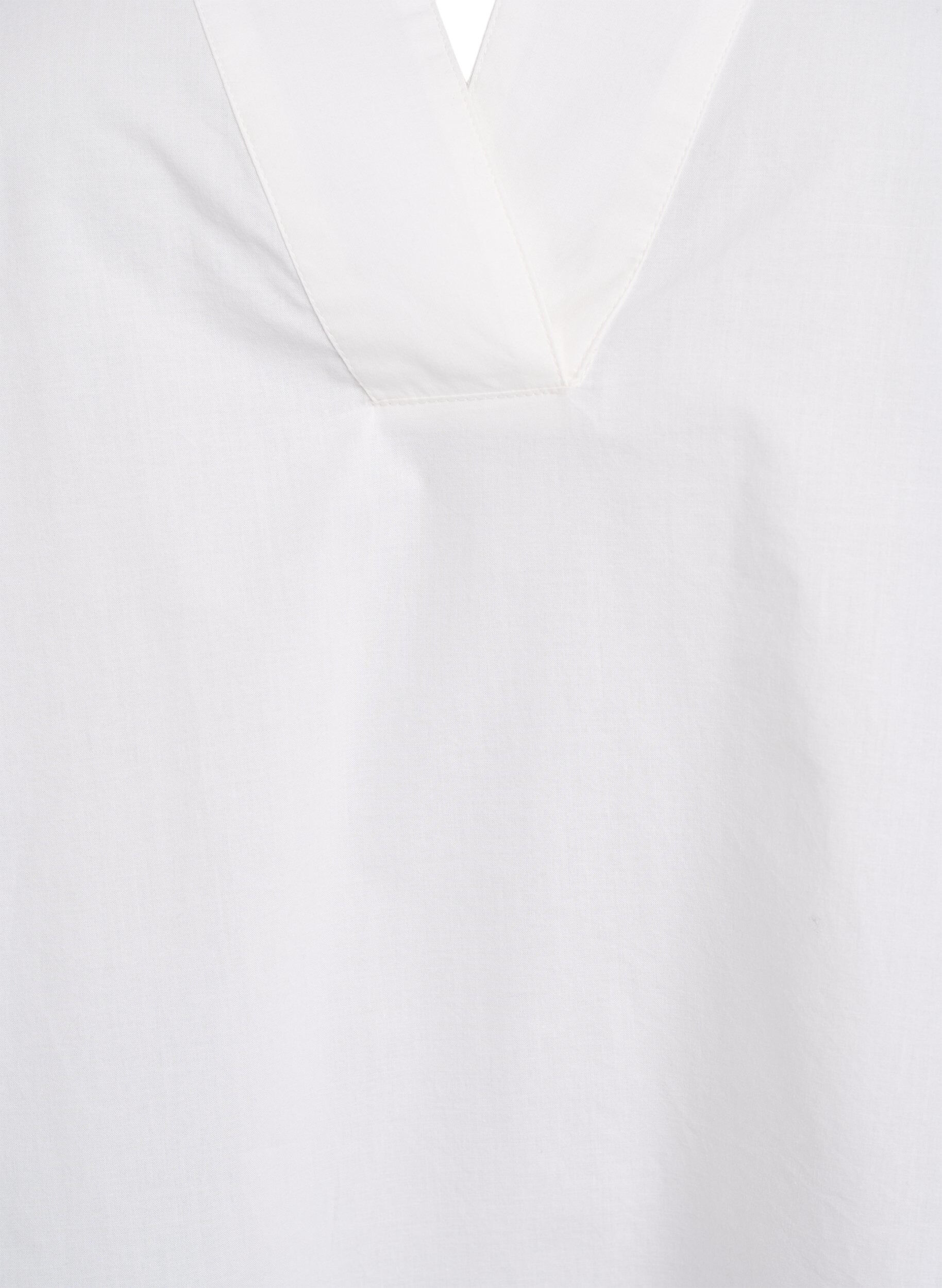 Zizzi Blouse avec col en V et d&eacute;tails en broderie anglaise, Blanc, Packshot image number 2