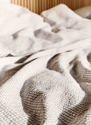Parure de lit en coton à carreaux, Grey/White Check, Image image number 1