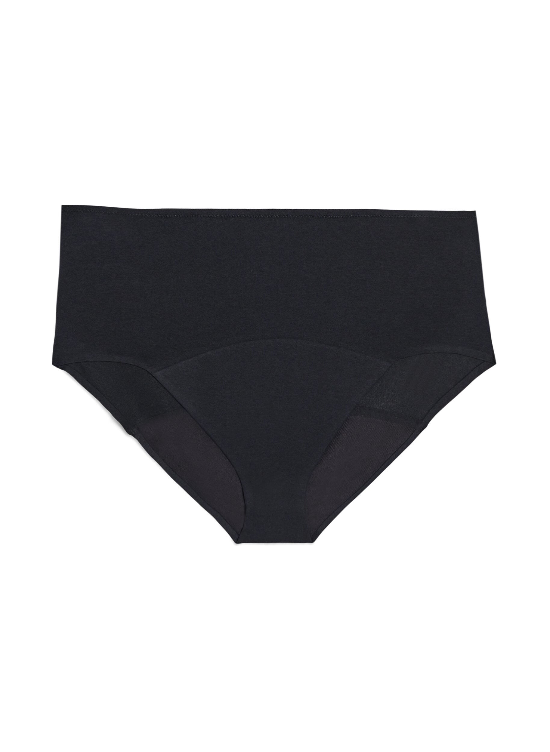 Zizzi Culotte menstruelle en coton avec taille haute, Noir, Packshot image number 0