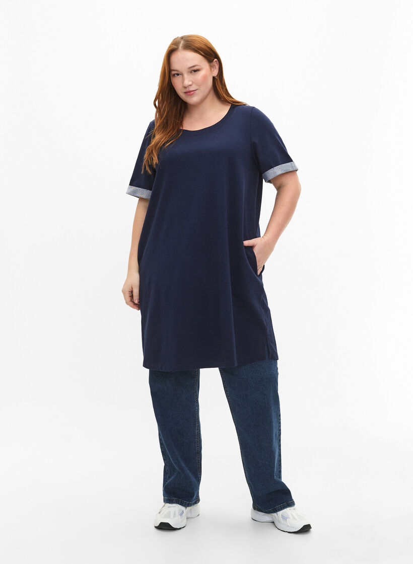 Robe de survêtement à manches courtes avec poches, Black Iris, Model image number 2