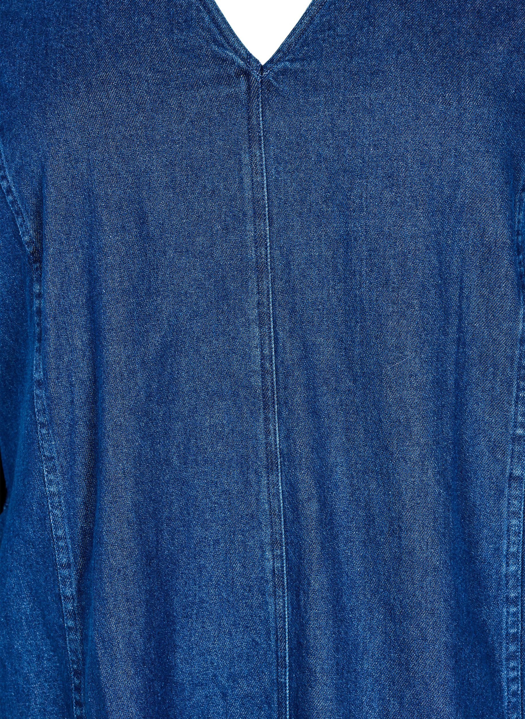 ZizziRobe courte en jean avec manches 3/4, Bleu, Packshot image number 2