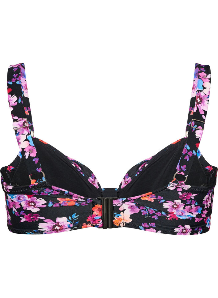 Haut de bikini avec armatures et imprim&eacute;, Violet, Packshot image number 1