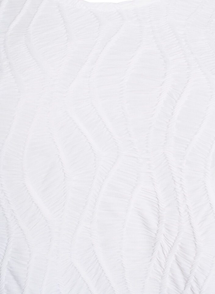 Chemisier avec texture et manches 3/4, Blanc, Packshot image number 2