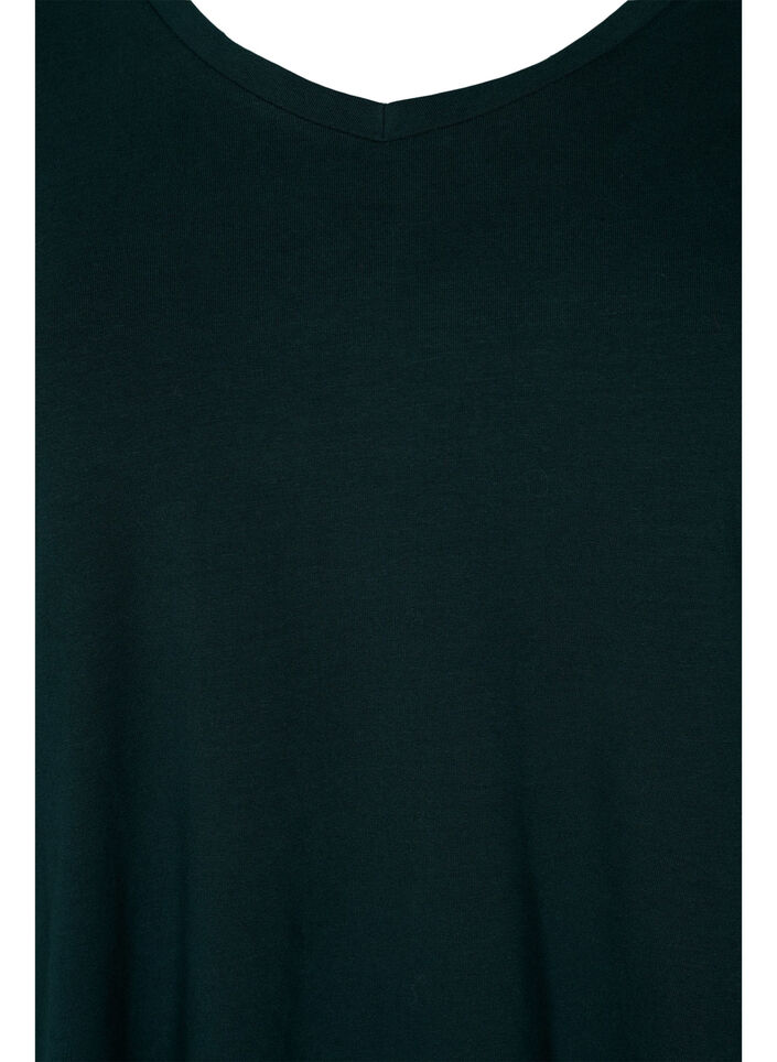 T-shirt en coton uni basique, Vert fonc&eacute;, Packshot image number 2
