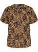Blouse &agrave; manches courtes et encolure en V, Marron, Packshot image number 0