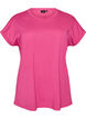 T-shirt &agrave; manches courtes en coton m&eacute;lang&eacute;, Rose, Packshot image number 0