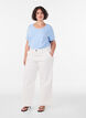 T-shirt en coton uni basique, Bleu Clair, Model image number 1