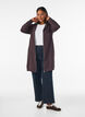 Sweat &agrave; capuche long avec zip et poches, Marron, Model image number 1