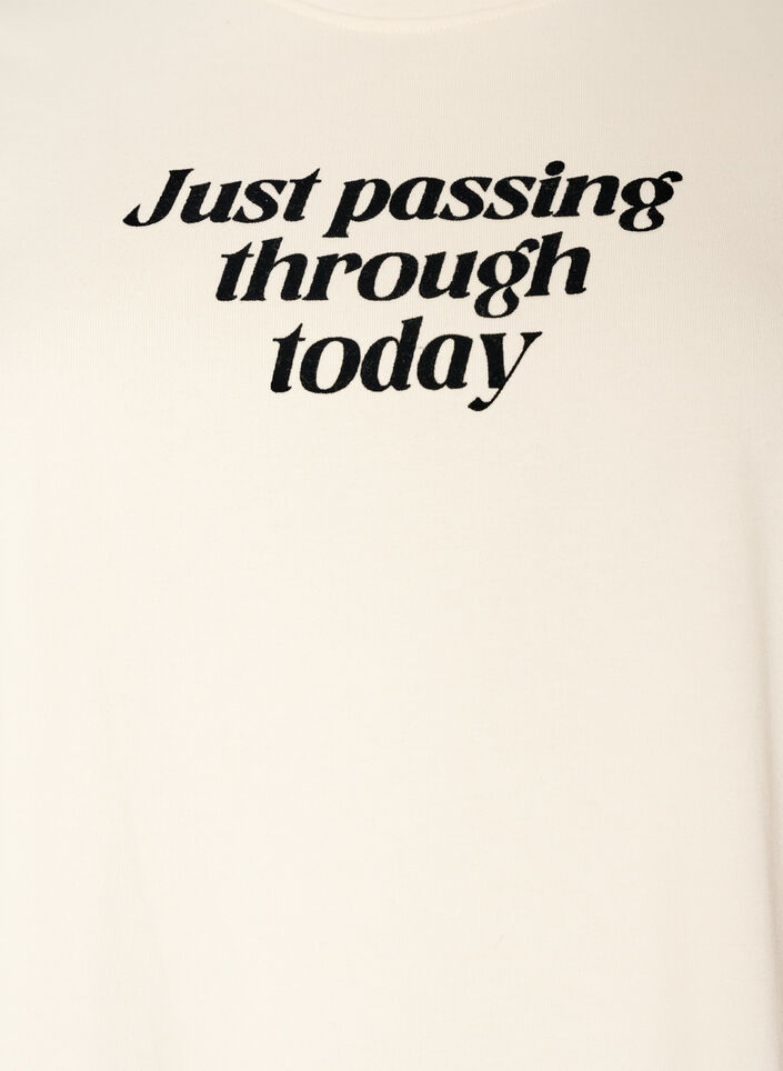 T-shirt en coton avec texte imprim&eacute;, Blanc, Packshot image number 2