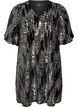 Robe courte en sequins avec des manches ballon, Noir, Packshot image number 0
