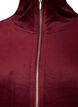 Cardigan en velours doux avec fermeture zipp&eacute;e et col montant, Bordeaux, Packshot image number 2