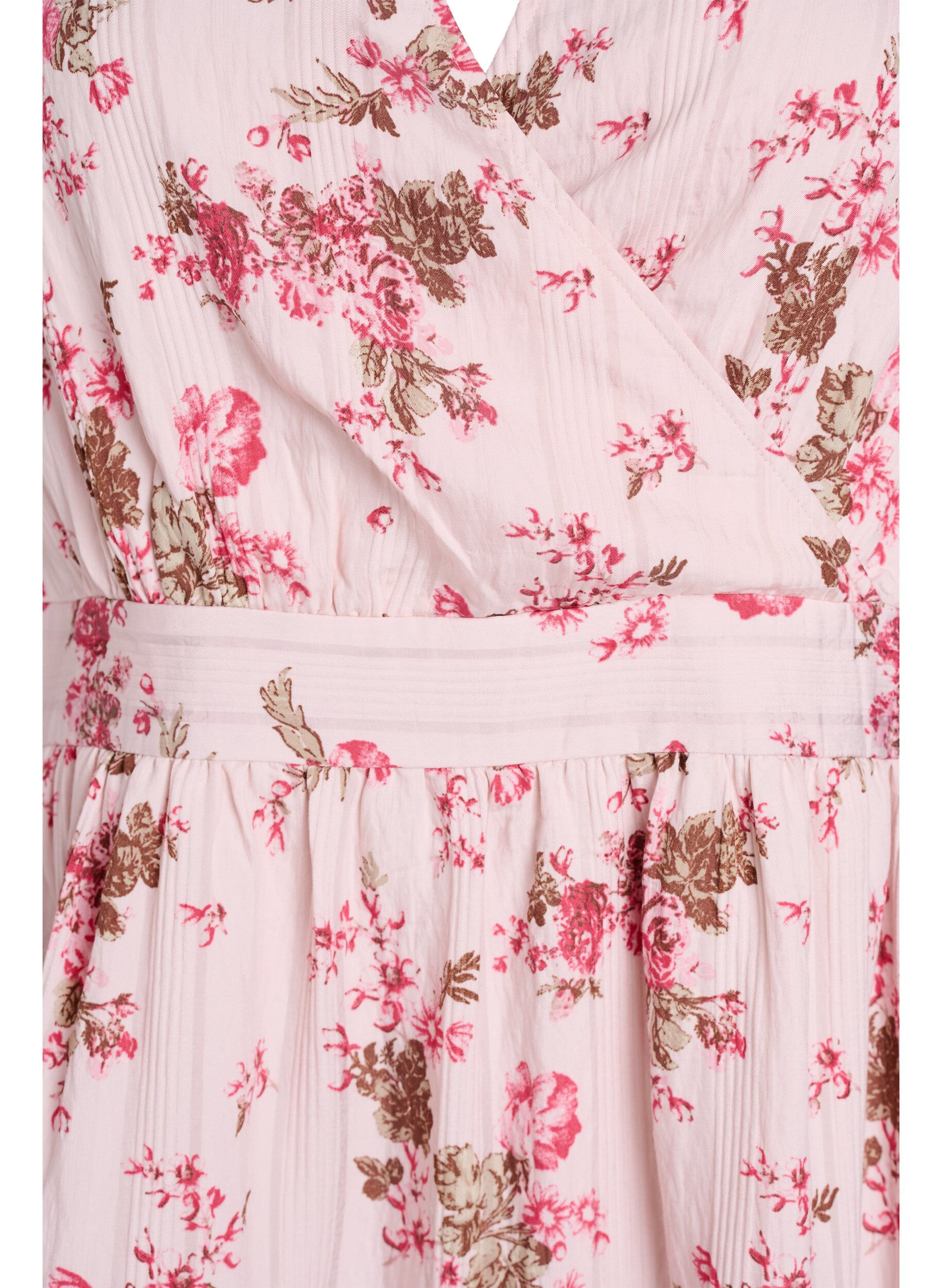 Zizzi Robe courte &agrave; imprim&eacute; floral et col en&nbsp;V, Rose, Packshot image number 2