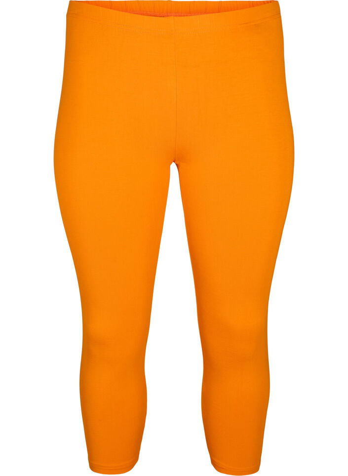 Leggings basiques longueur 3/4 en viscose, Orange, Packshot image number 0